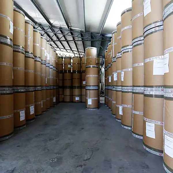 Raw base paper roll in warehouse